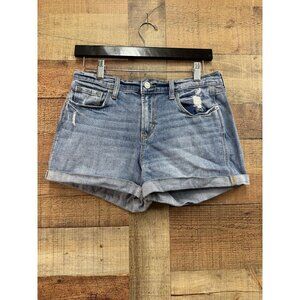 Old Navy Boyfriend Denim Shorts Size 6 Distressed Blue Jean Cuffed Casual
